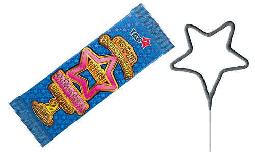  Бенгальские свечи фигурные 2 шт "Звездочка"  в Арсеньеве